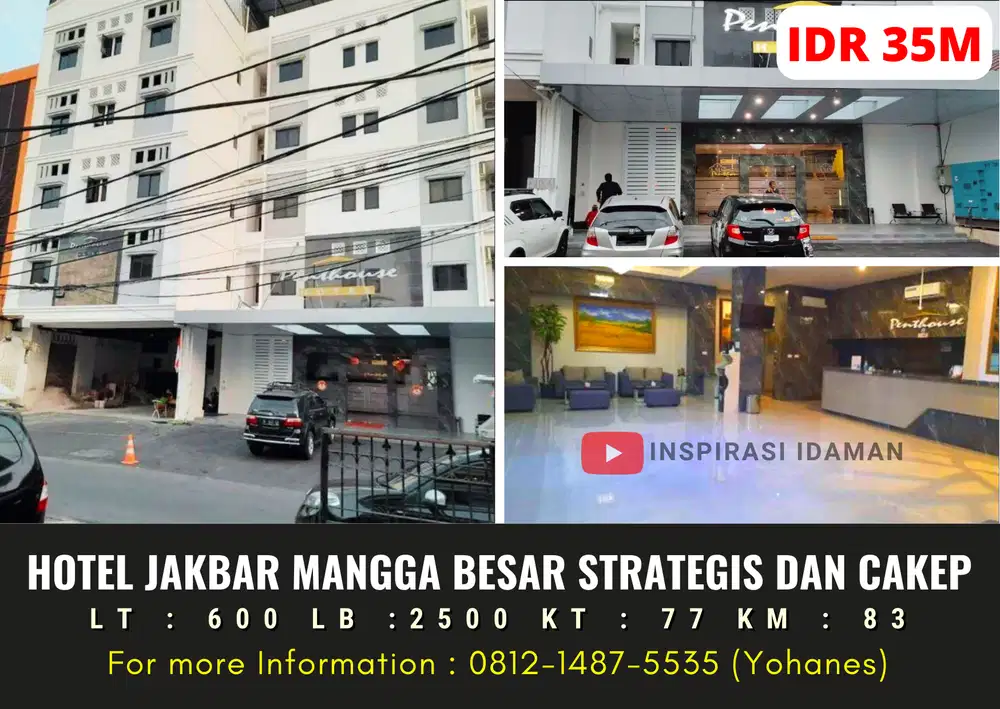 Hotel Mangga Besar 77 kamar plus kios jakarta barat