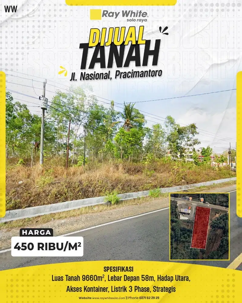 Tanah Jalan Provinsi Strategis di Sambiroto, Pracimantoro, Wonogiri