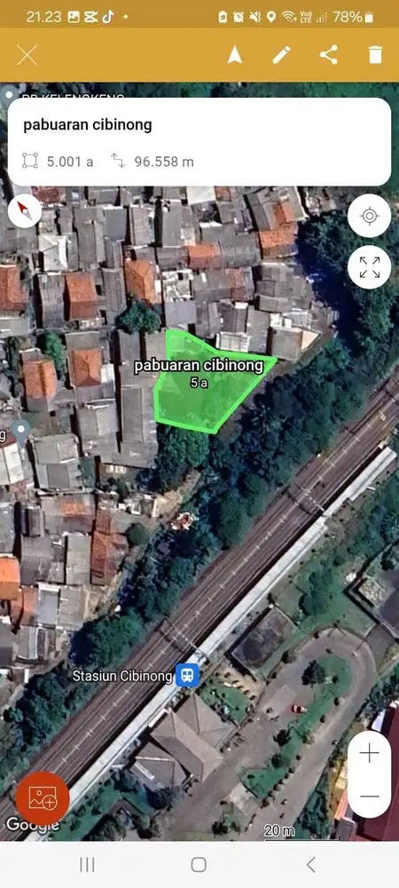 Harga Per Meter Tanah Pabuaran Cibinong Seberang KAI Cibinong.BU Nego