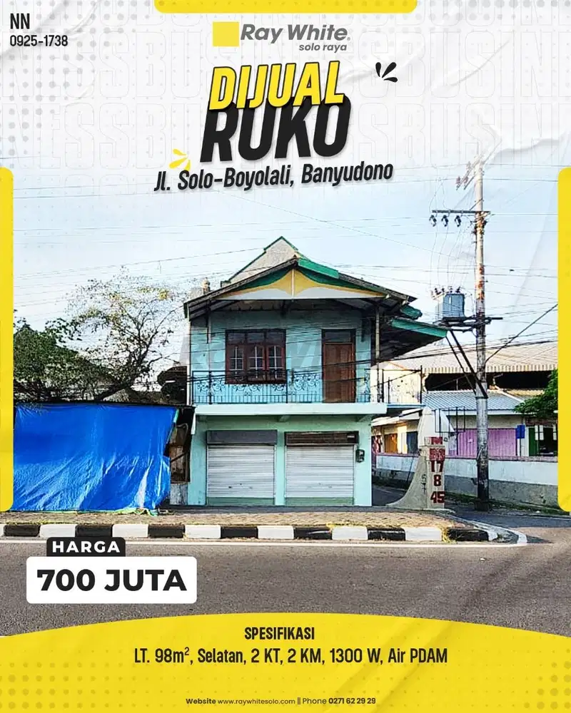 Ruko 2 Lantai Murah di Jalan Raya Solo-Boyolali, Banyudono