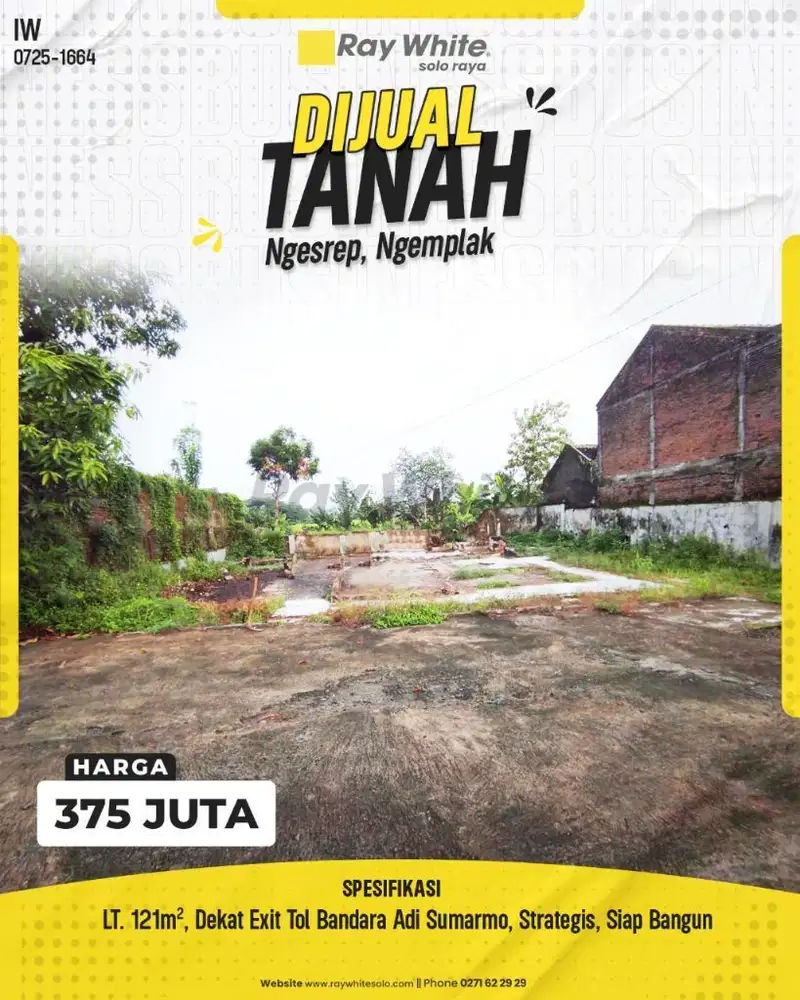 Dijual Tanah di Ngemplak, Dekat Pintu Tol dan Bandara Adi Sumarmo