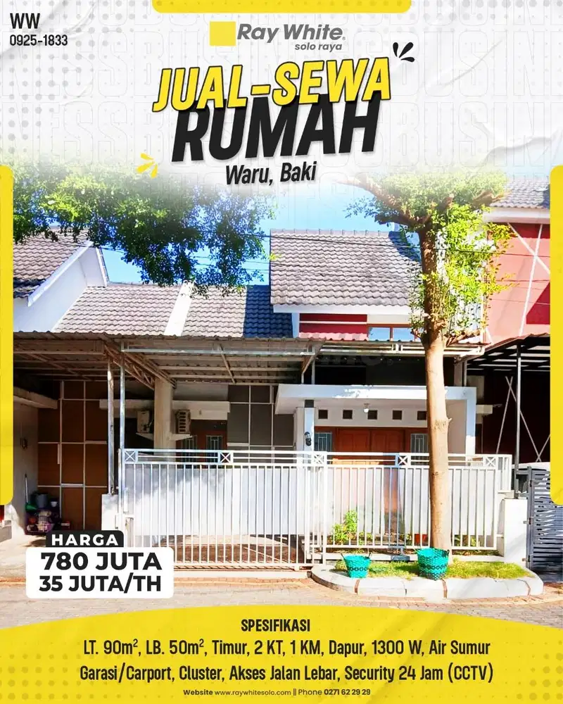 Rumah di Cluster Safira Waru, Baki, Keamanan 24 Jam