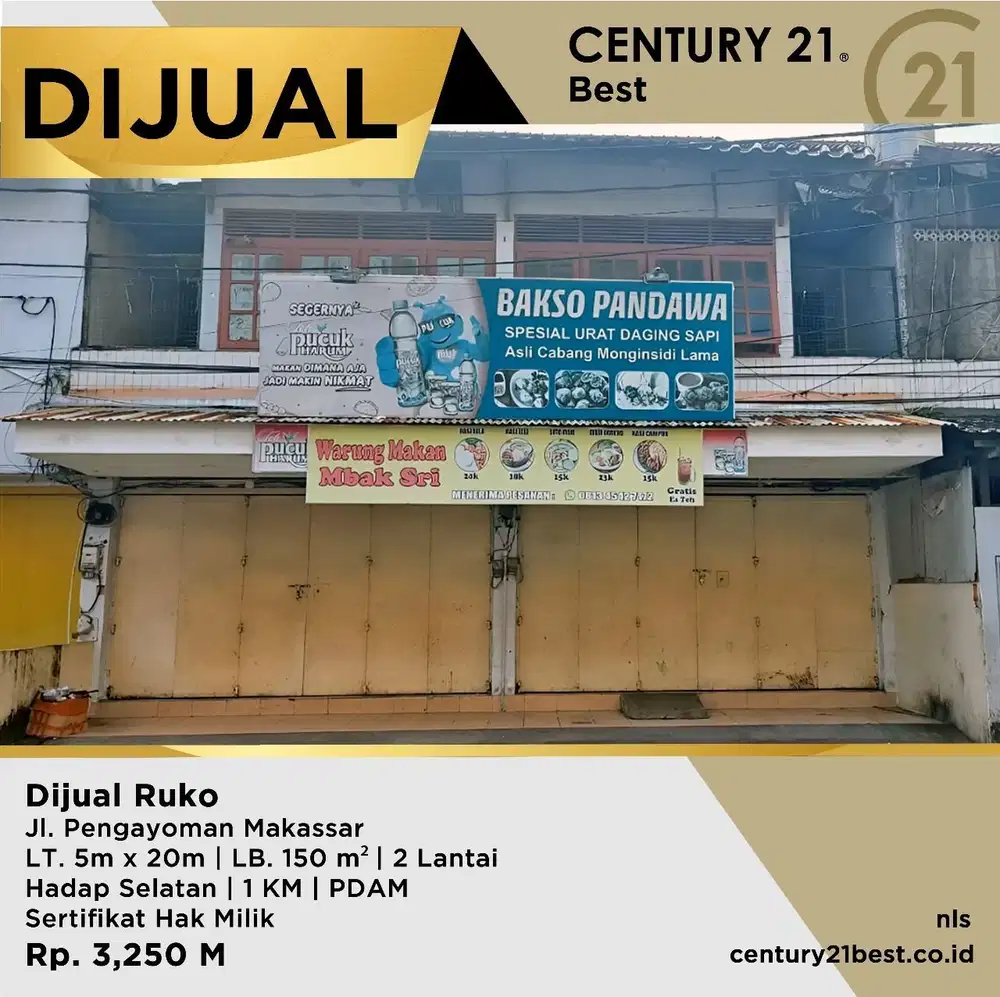 Ruko 2 Petak, 2 Lt, 2 SHM Depan Grand Toserba Panakukang