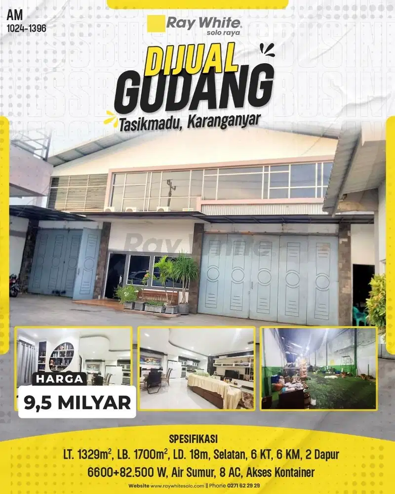 Dijual Gudang bagus di tasikmadu dekat exit tol ring road