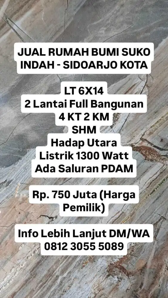 JUAL RUMAH BUMI SUKO INDAH - SIDOARJO KOTA