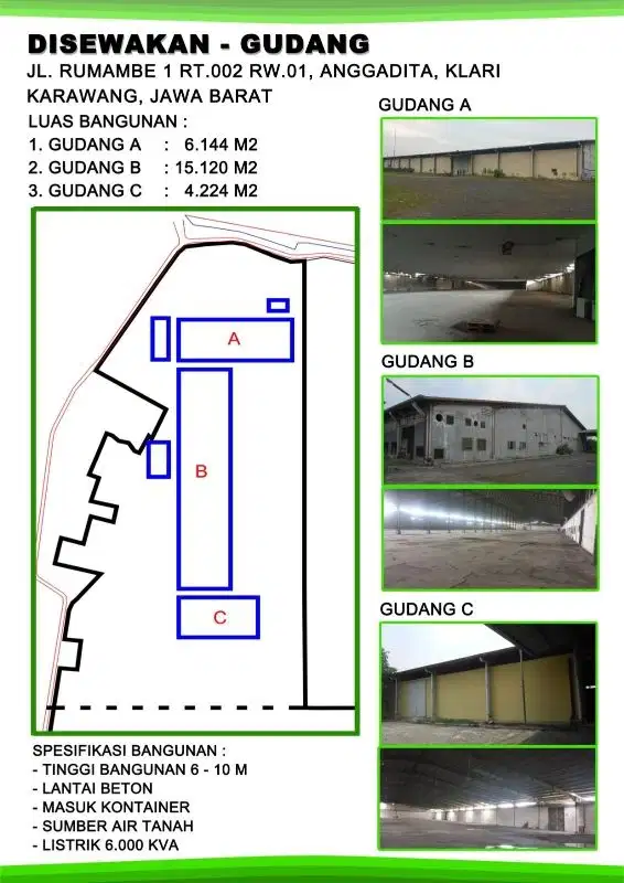Disewakan-Gudang KLARI KARAWANG