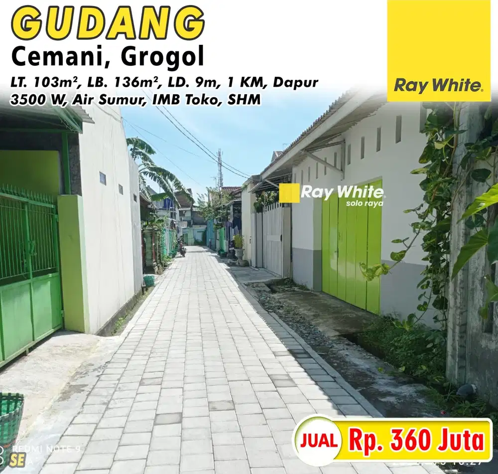 Gudang Murah Siap Pakai Lokasi Cemani dekat Batik Keris