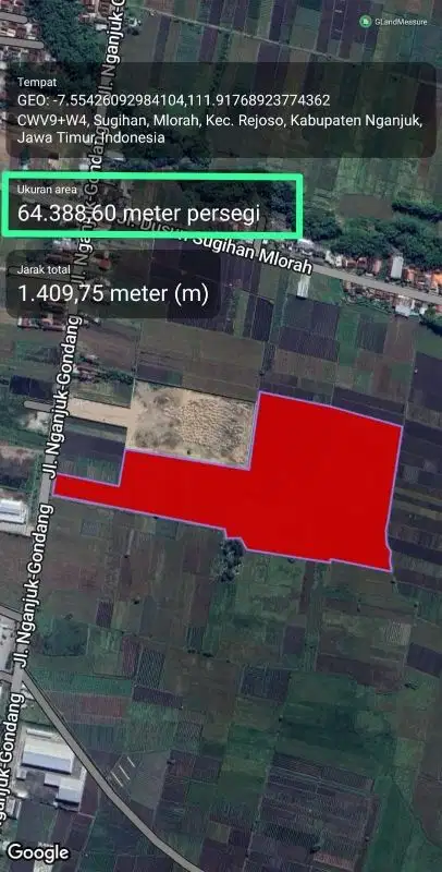 Lahan Industri Nganjuk Nol jalan dekat Tol