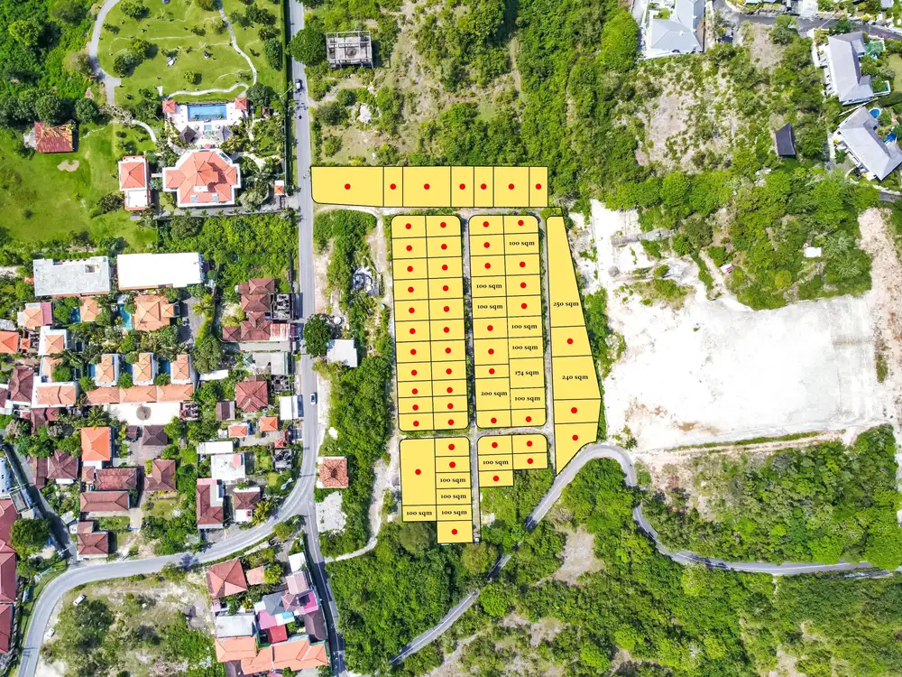 Tanah kavling zona pemukiman goa gong Jimbaran bali