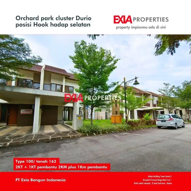 dIJUAL rumah hook tengah, Orchardpark Durio Batam center