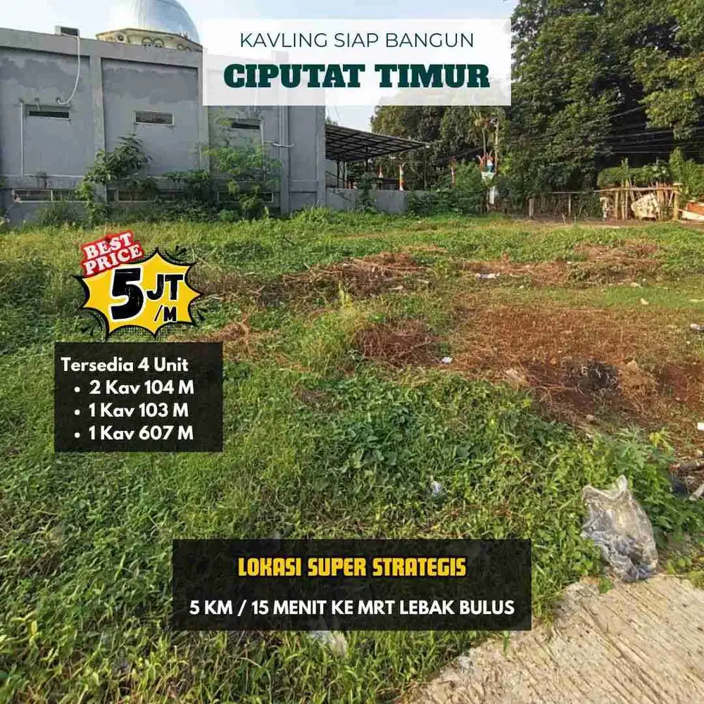 Jual kavling murah dekat MRT Lebak bulus legoso ciputat