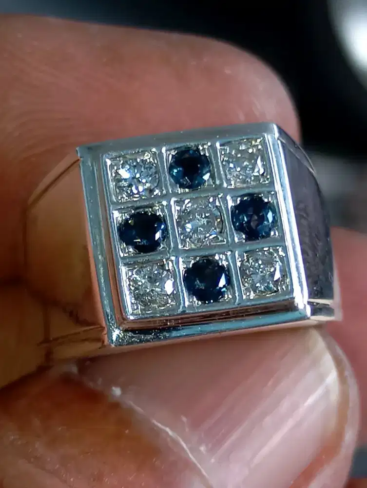 Berlian Ring Palladium silver Lab Aviannor