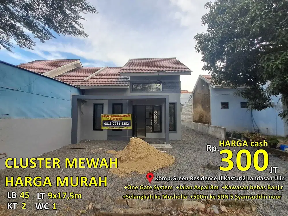rumah type 45 di cluster mewah ''Green Residence
