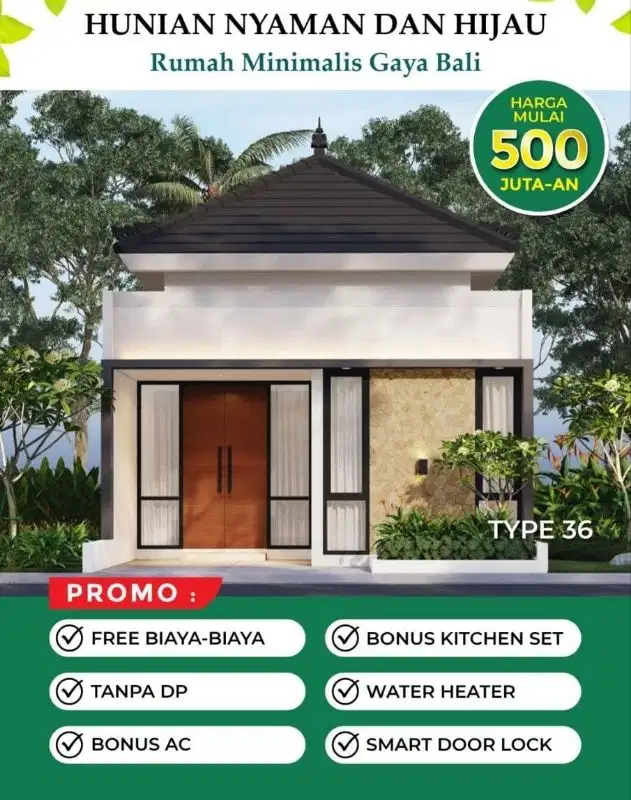 Rumah Minimalis Modern 3jt free biaya