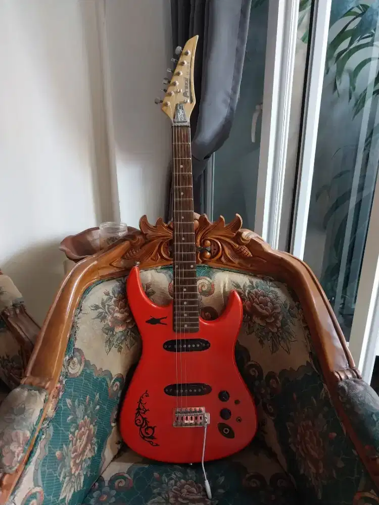 Gitar Elektrik Listrik Vintage Prince LG22X Repaint String D'addario