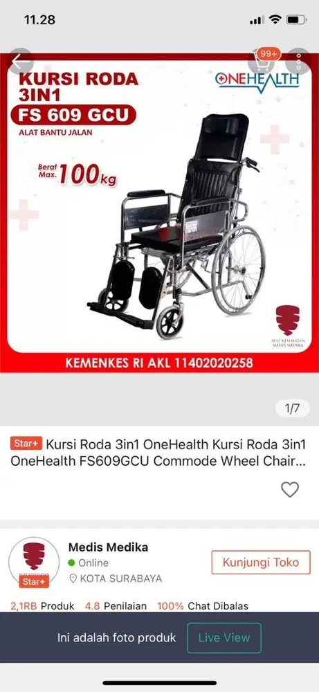 Kursi roda bisa terbaring tidur