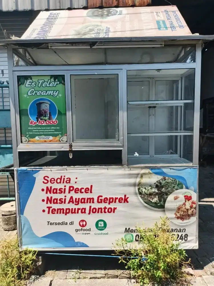 Gerobak / lemari jualan Aluminium