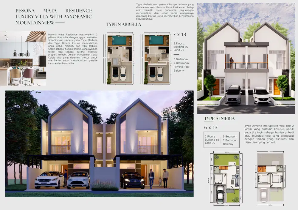 Dijual Villa 2 Lantai Bisa KPR 4 Unit Terakhir Free Private Pool & Furniture Mewah