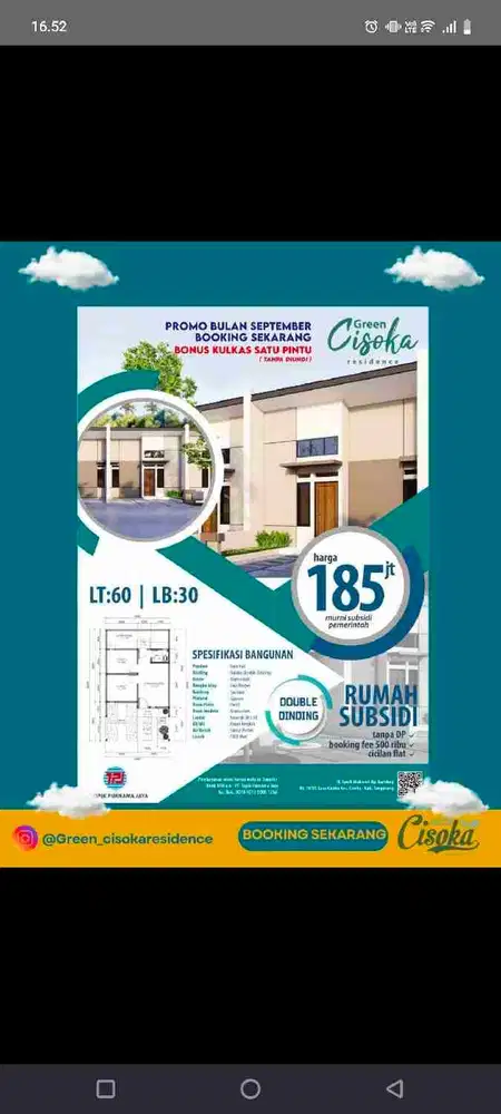 rumah subsidi tanpa DP di kabupaten Tangerang