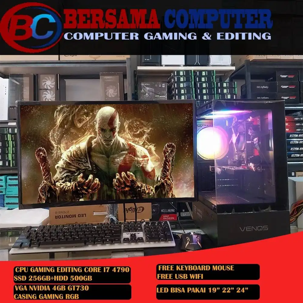 PC GAMING CORE I7 4790 VGA 4GB SSD256GB