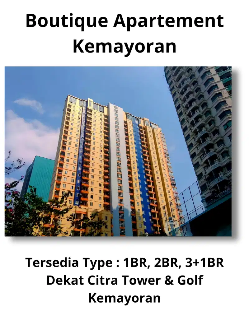 APARTEMEN SPRINGHIL BOUTIQUE KEMAYORAN 1BR BISA CICIL 12X DEVELOPER DEKAT CITRA TOWER