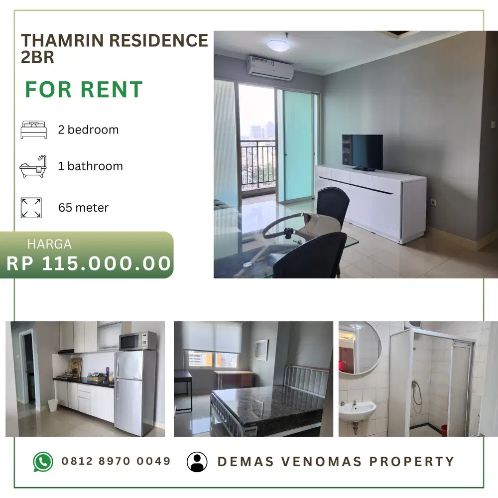 Disewakan Apartement Thamrin Residence 2BR Full Furnished Low Floor