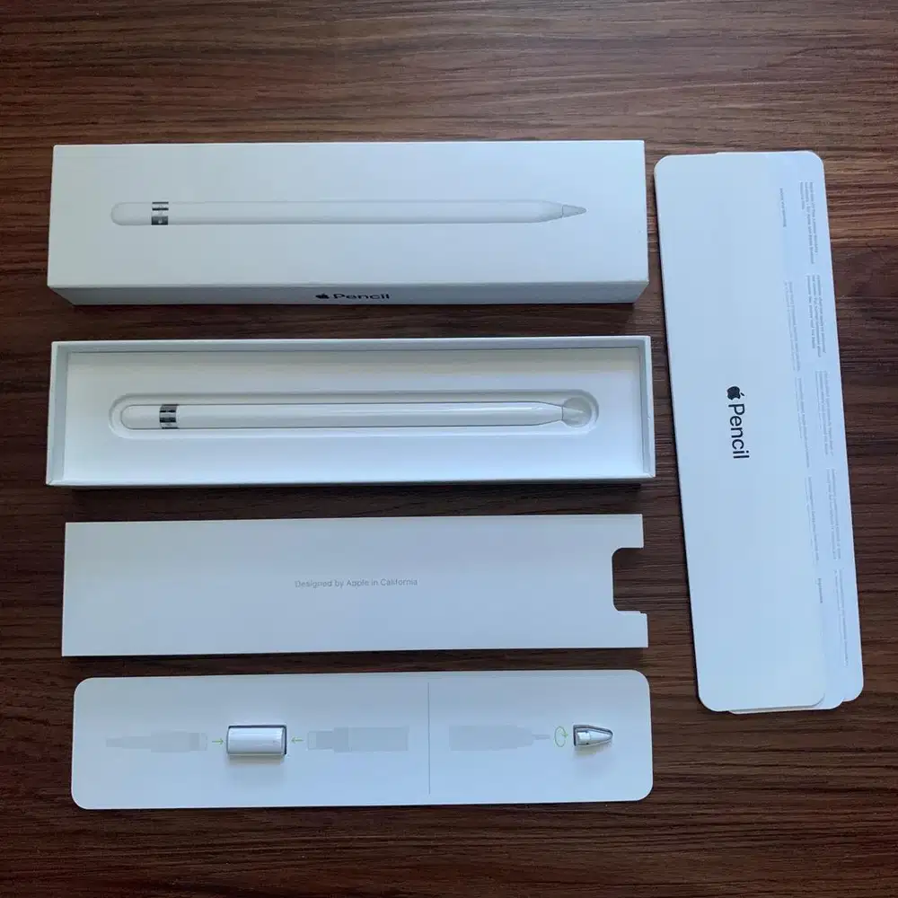 Apple Pencil Gen 1 Fullset Original + Converter - Mulus