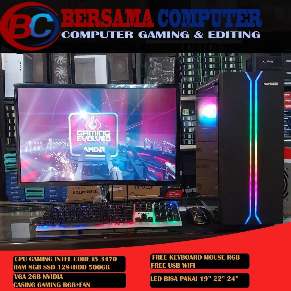 CPU CORE I5 3470 VGA 2GB LED 24 SAMSUNG CURVED