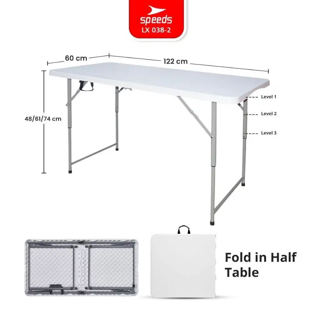 Meja lipat merk Speeds (BARU) gak pernah dipakai.