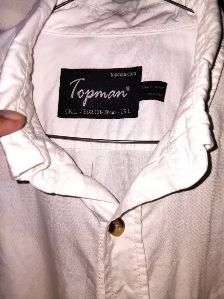 Kemeja putih Topman lengan panjang L Bagus