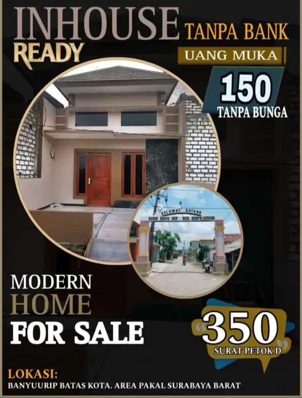 KREDIT RUMAH INHOUSE mepet pakal benowo Surabaya barat