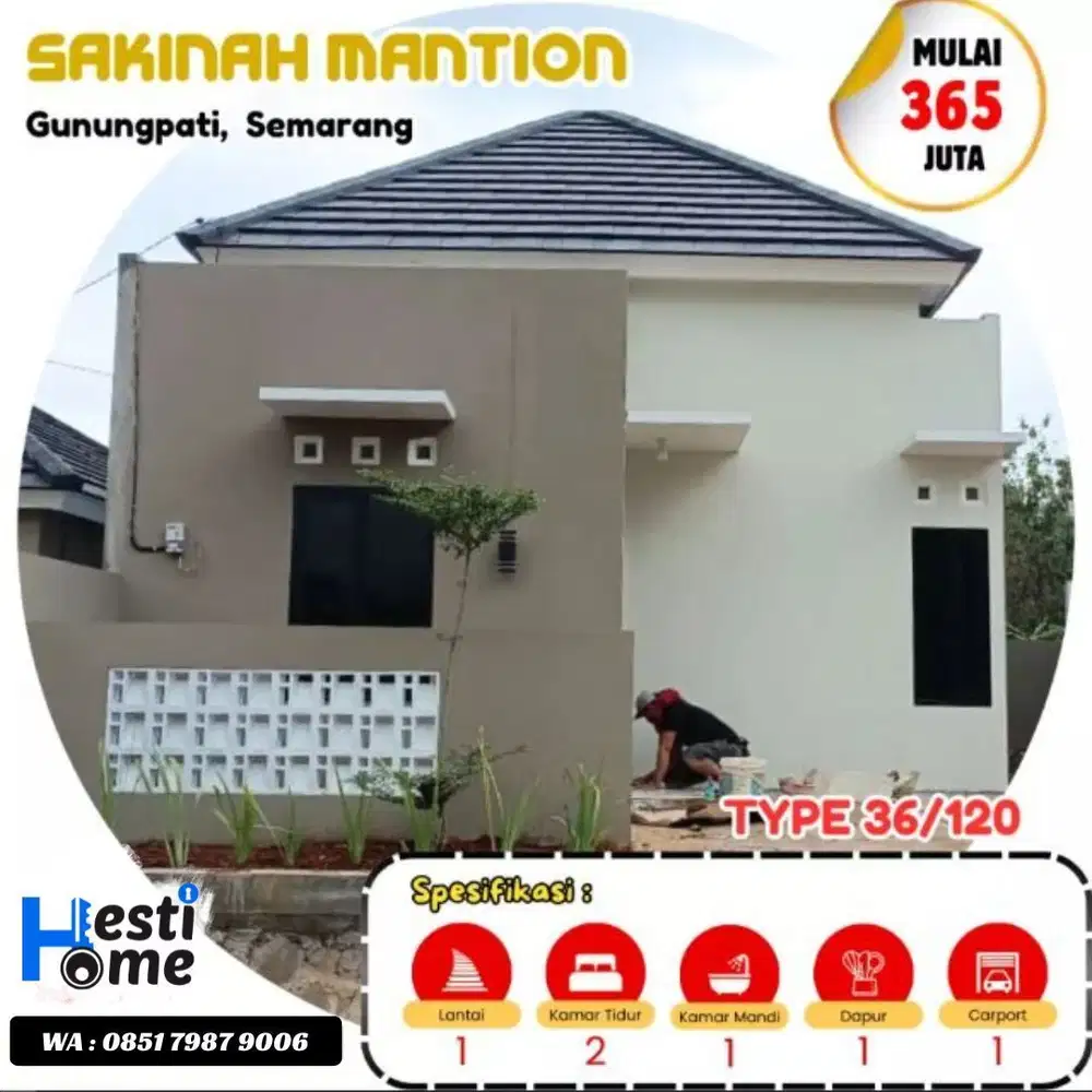 Jual Rumah Tanpa BI Checking di Perum Sakinah Mansion Gunungpati Cuma 300Jutaan Luas Tanah 120m2
