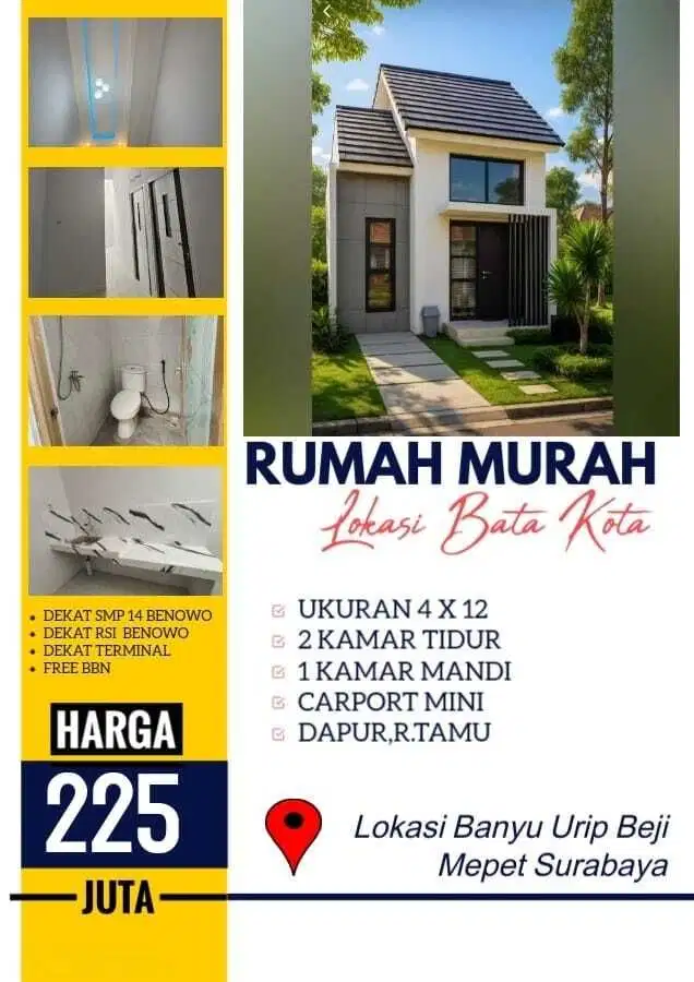Cuma 225jt dapat rumah mepet pakal surabaya barat