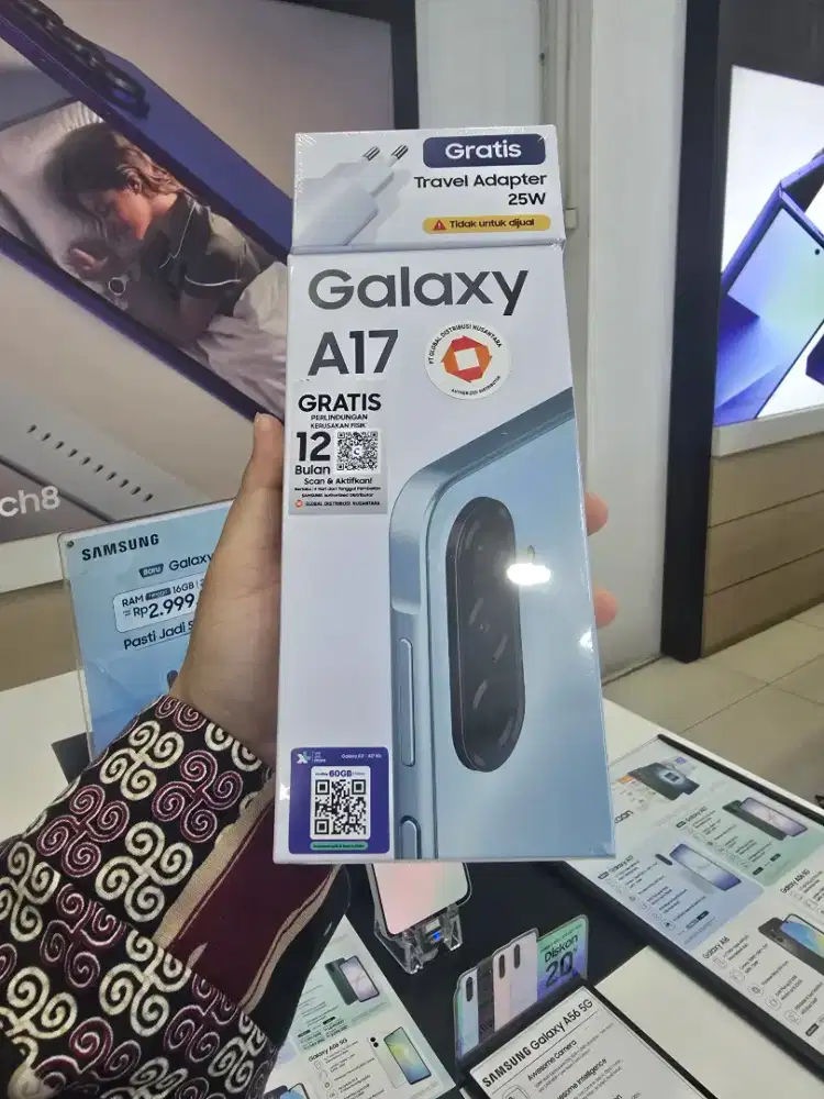 Samsung Galaxy A17 8/256 Resmi + antigores + adapter 25w