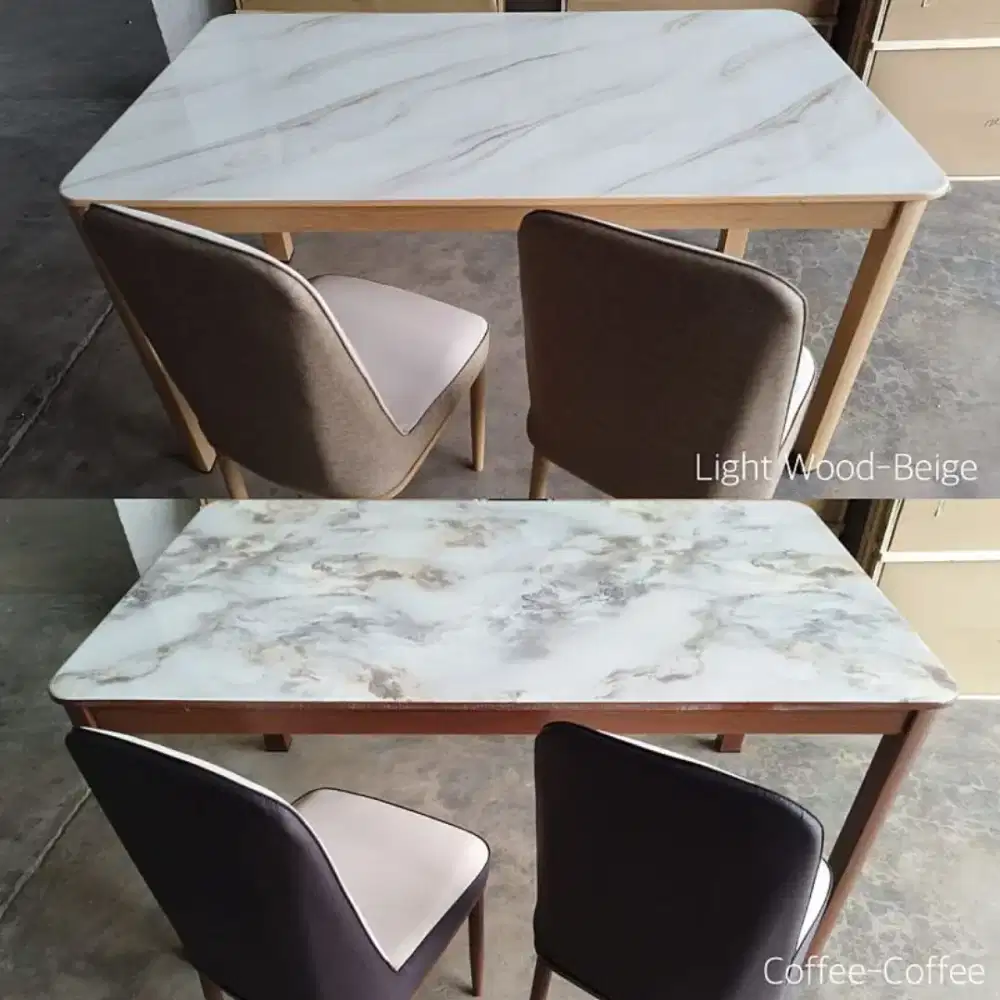 Set Meja Makan Marmer IMPORTA DS New Matto + 4K Mako Chair