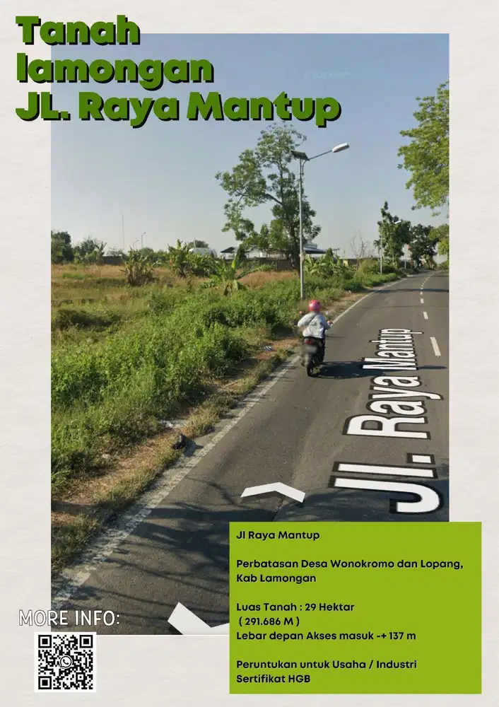 DIJUAL TANAH RAYA MANTUP LAMONGAN
