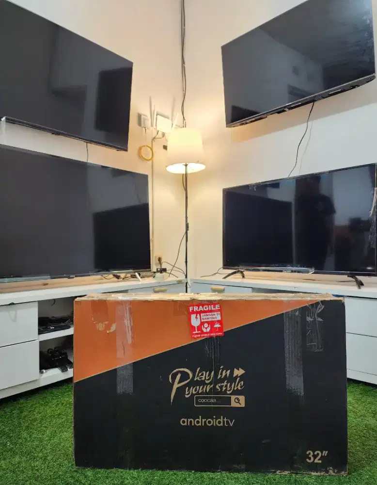 COOCAA ANDROID TV 32 INCH , LENGKAP FULLSET , Seperti Baru , LIKE NEW