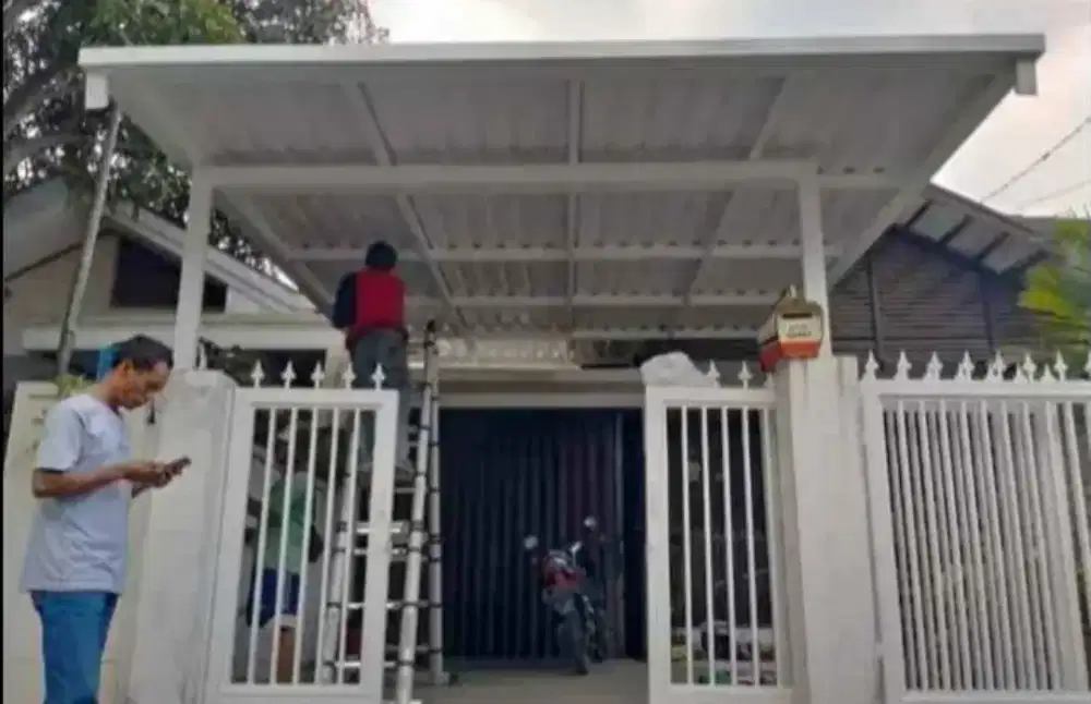 Kanopi atap alderon rangka besi holloh galpanis