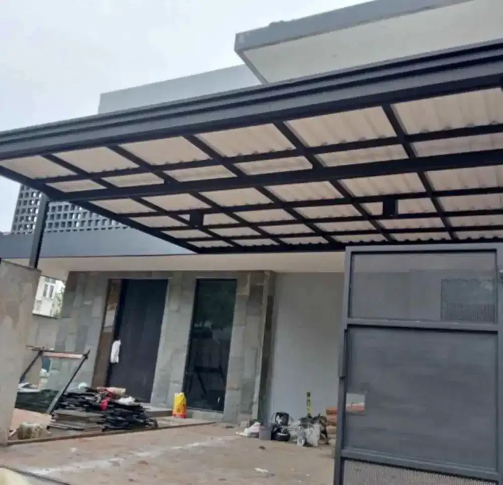 Kanopi atap alderon rangka besi holloh galpanis