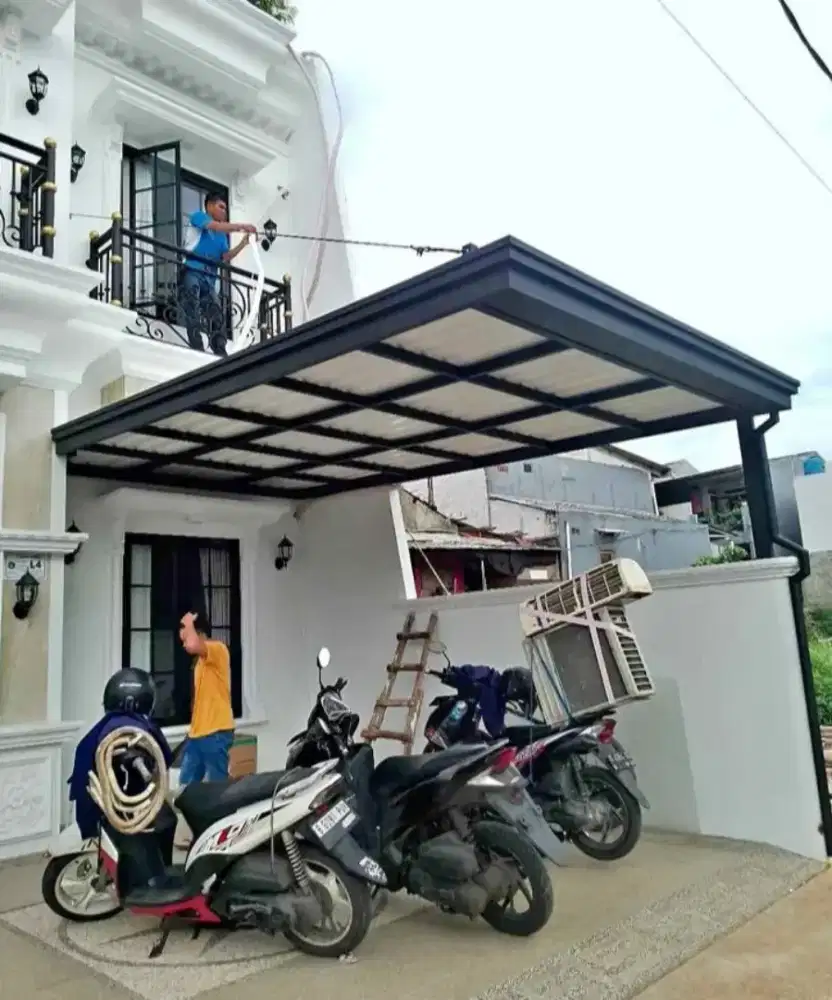 Kanopi atap alderon rangka besi