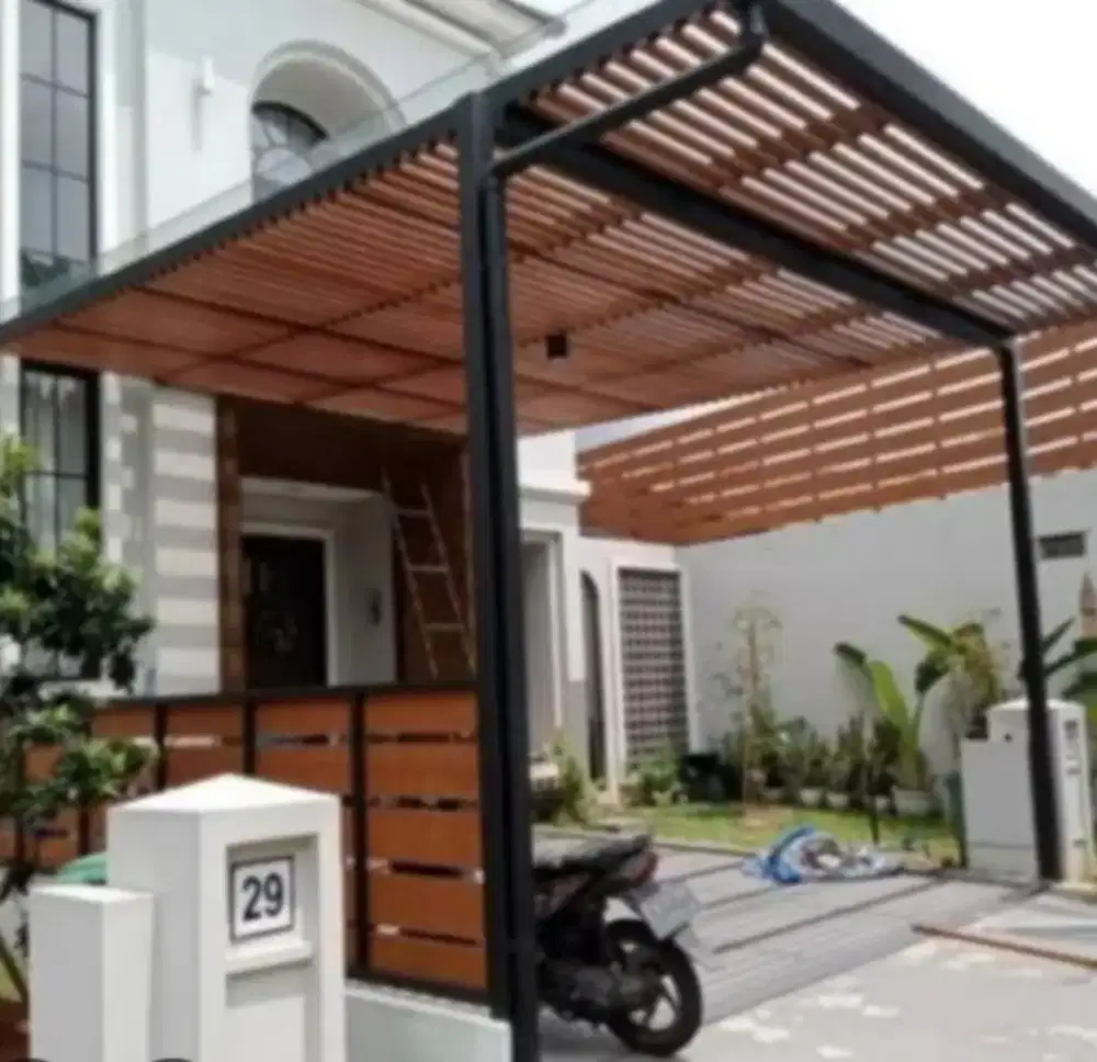 Kanopi atap kaca rangka besi holloh galpanis