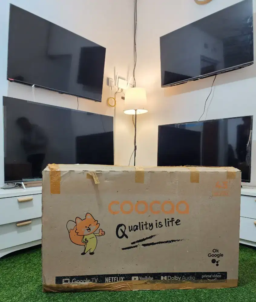 COOCAA SMART TV 43 INCH , LENGKAP FULLSET , Seperti Baru , LIKE NEW