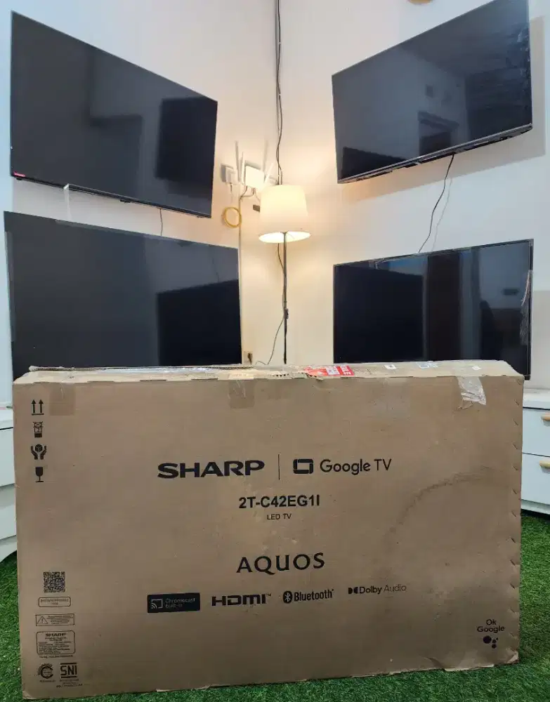 SHARP GOOGLE TV 42 INCH , LENGKAP FULLSET , Seperti Baru , LIKE NEW