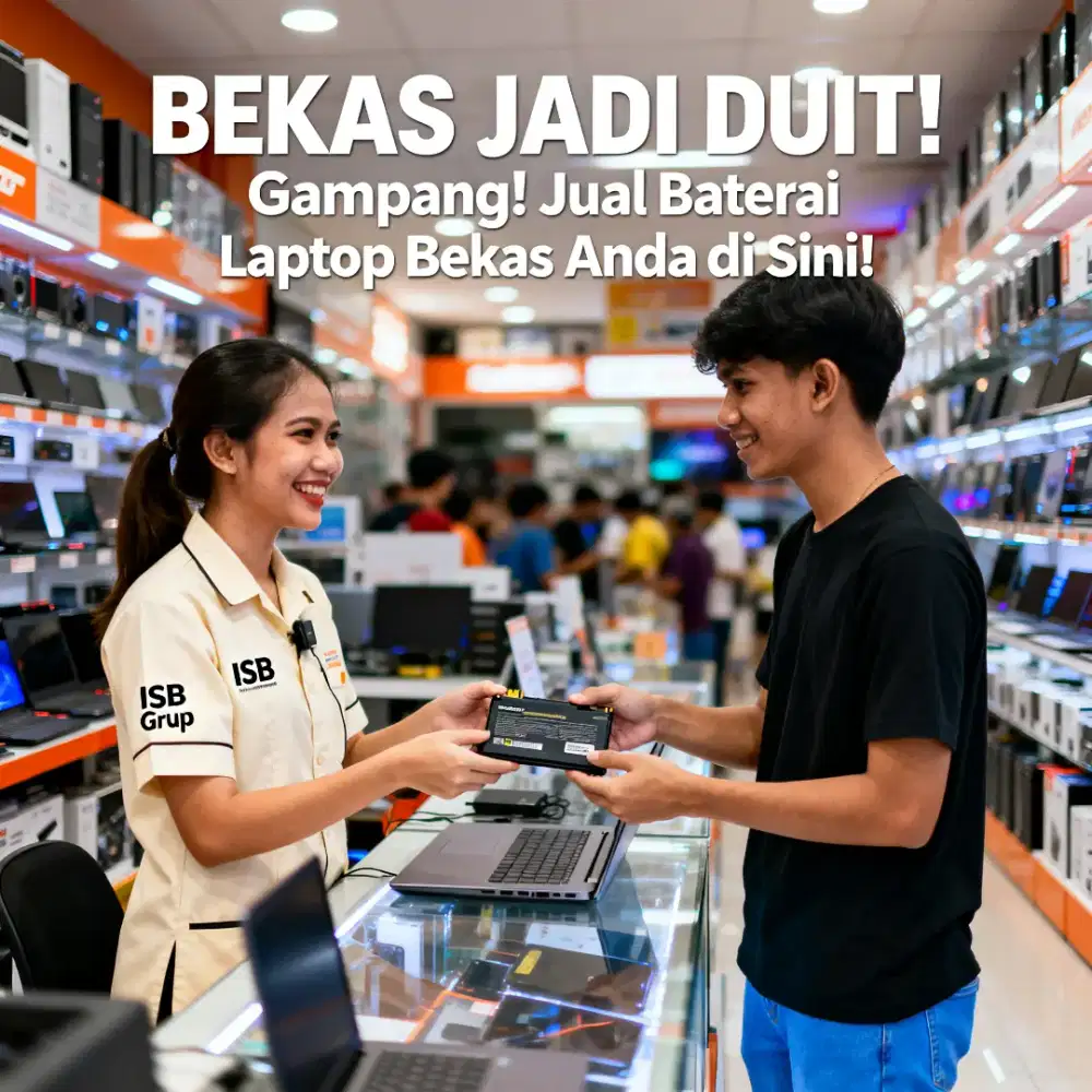 Membeli batrai laptop bekas atau rusak