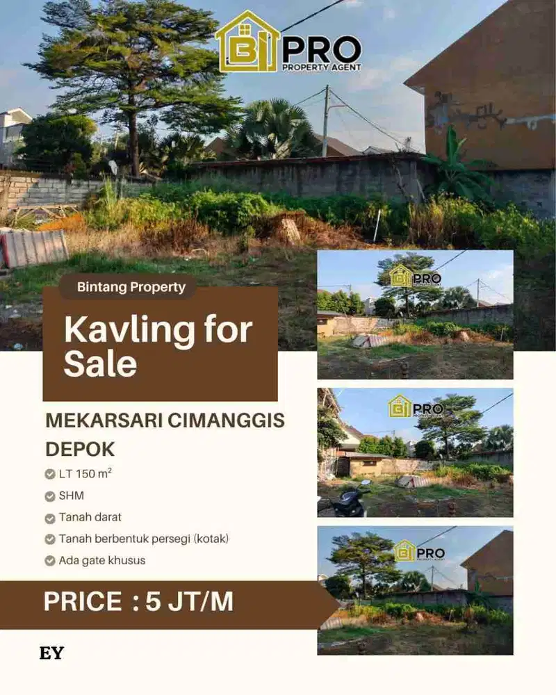 DIJUAL TANAH KAVLING DI MEKAR SARI DEPOK DEKAT LRT CIBUBUR