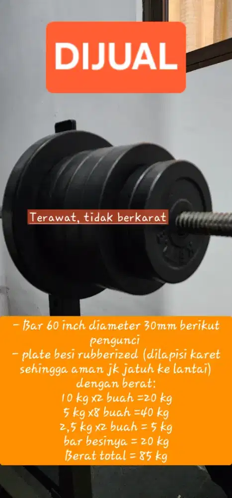 Bar dan plate gym Merk Kettler germany