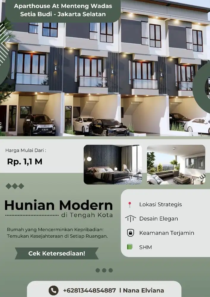 Harga Promo! Rumah Modern 2 lantai Di Menteng Wadas - Setiabudi Jaksel