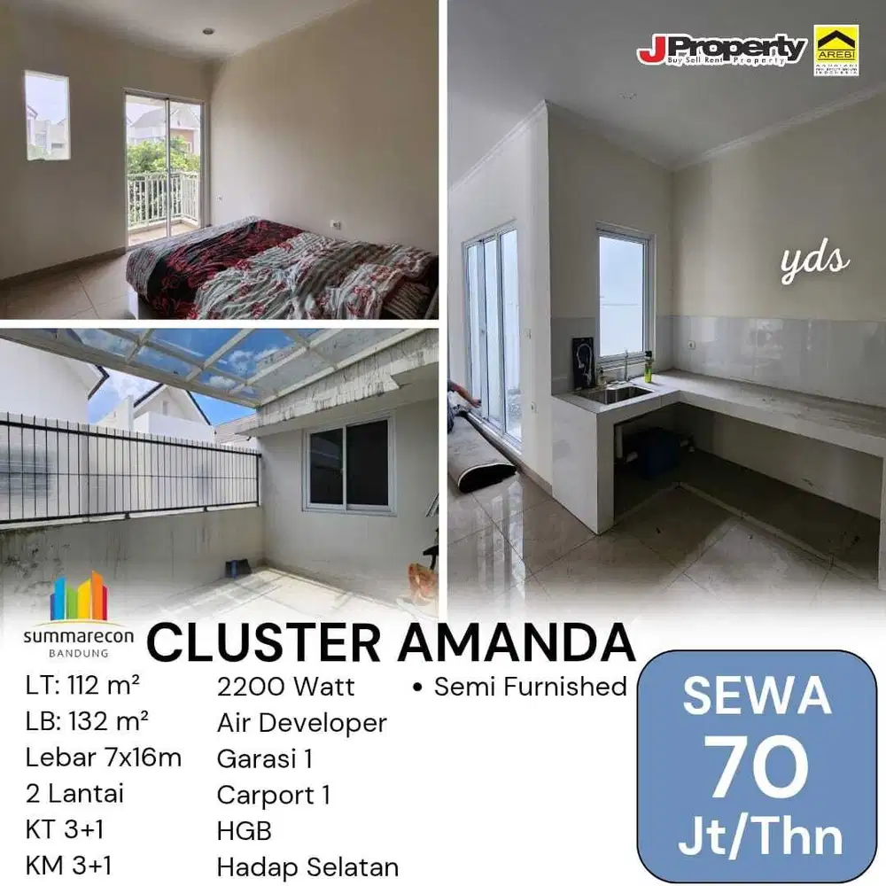 Sewa Rumah Cluster Amanda Summarecon Bandung