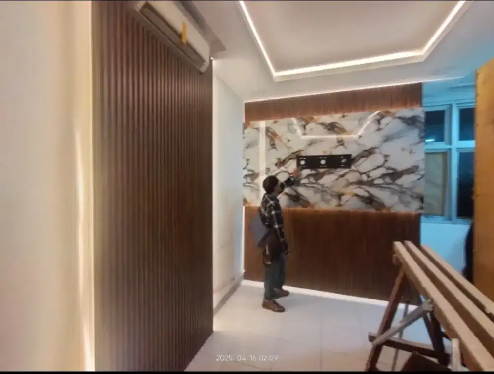 Dekor furniture interior plafon gypsum dan partisi gypsum kantor