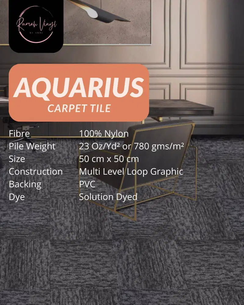 Karpet Aquarius Carpets 50x50 cm | Anti Noda, Anti Statis, Tahan Lama